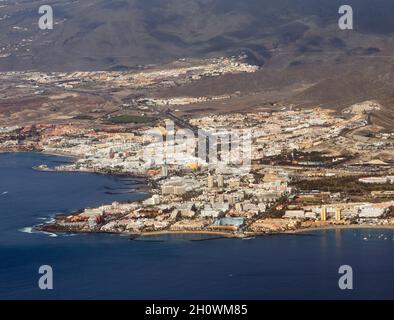 Vue aérienne de Playa de las Américas à Ténérife Banque D'Images