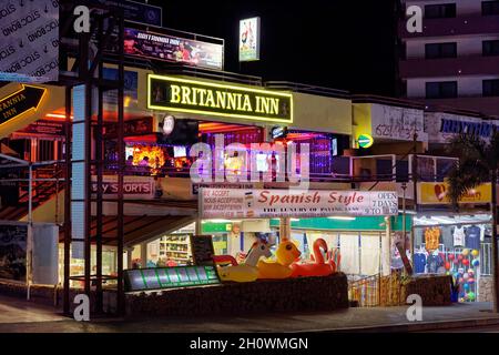 Bar à thème britannique à Playa Paraíso, Tenerife Banque D'Images