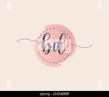 Logo BD féminin.Utilisable pour les logos nature, salon, Spa, cosmétique et Beauté.Elément de modèle de logo Flat Vector. Illustration de Vecteur