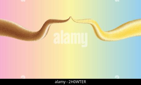 Affiche moderne colorée.Forme des deux queues sur l'arrière-plan.Conception artistique pour votre projet de conception.Illustration vectorielle EPS8 Illustration de Vecteur