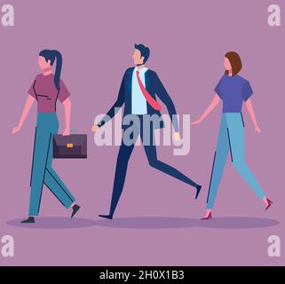 trois personnages professionnels Illustration de Vecteur