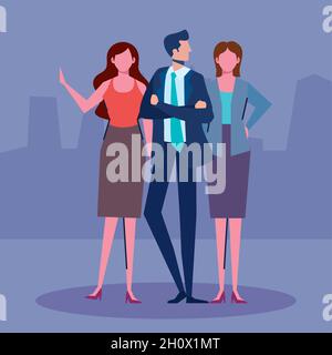 personnes d'affaires trois caractères Illustration de Vecteur