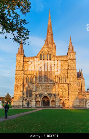 La cathédrale de Salisbury, Salisbury, Wiltshire, Angleterre, Royaume-Uni Banque D'Images