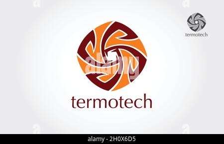 Turbine circulaire puissance abstraite vecteur et logo design ou modèle hélice ventilateur de la technologie marque d'identité concept. Illustration de Vecteur