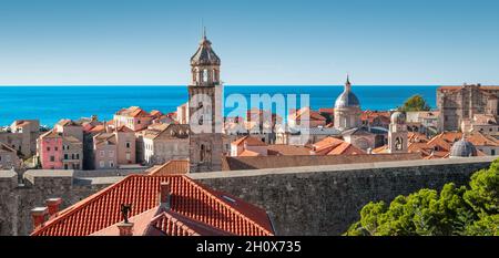 Dubrovnik Croatie, vue sur la vieille ville. Banque D'Images