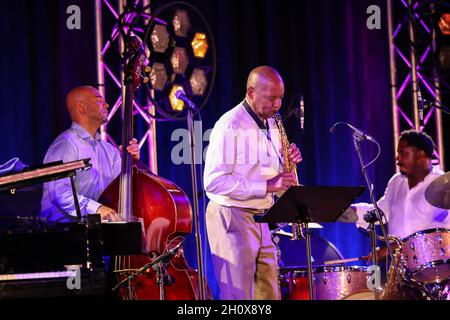 Cracovie, Pologne - 11 juillet 2021 : le Quatuor Branford Marsalis est en direct à la 26e édition du Festival de Jazz d'été à Cracovie Banque D'Images