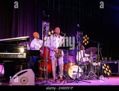 Cracovie, Pologne - 11 juillet 2021 : le Quatuor Branford Marsalis est en direct à la 26e édition du Festival de Jazz d'été à Cracovie Banque D'Images