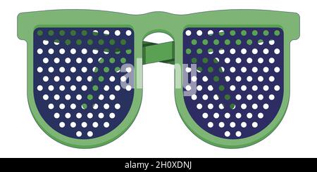 Lunettes de lecture médicale vertes de style plat isolées sur fond blanc.Clinique ophtalmologiste. Illustration de Vecteur