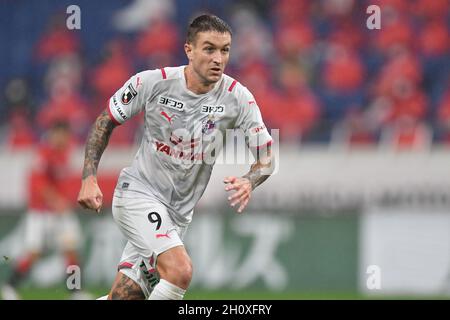 Saitama, Japon.18 septembre 2021.Adam Taggart de Cerezo Osaka lors du match de football de la J1 League 2021 entre Urawa Reds et Cerezo Osaka au stade Saitama 2002 à Saitama, Japon, le 18 septembre 2021.Credit: AFLO/Alay Live News Banque D'Images