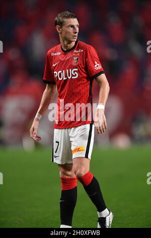 Saitama, Japon.18 septembre 2021.Kasper Junker de Urawa Reds lors du match de football de la J1 League 2021 entre Urawa Reds et Cerezo Osaka au stade Saitama 2002 à Saitama, Japon, le 18 septembre 2021.Credit: AFLO/Alay Live News Banque D'Images