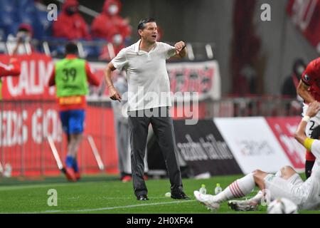 Saitama, Japon.18 septembre 2021.Directeur Ricardo Rodriguez d'Urawa Reds lors du match de football de la J1 League 2021 entre Urawa Reds et Cerezo Osaka au stade Saitama 2002 à Saitama, Japon, le 18 septembre 2021.Credit: AFLO/Alay Live News Banque D'Images