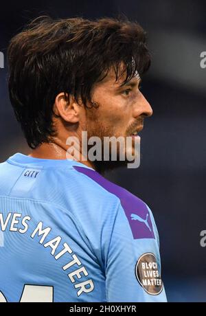 Manchester City's David Silva lors de la Premier League match au stade Etihad, Manchester. Banque D'Images