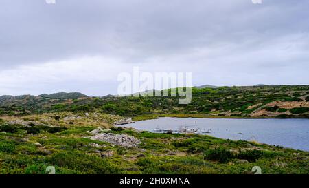 Vue et paysages de 'Cap de Cavalleria', Minorque, Iles Baléares, Espagne. mer, côte Banque D'Images