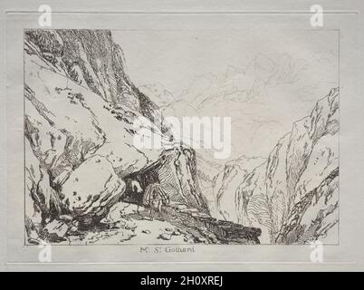 Liber Studiorum: Mt.Saint Gothard.Joseph Mallord William Turner (britannique, 1775-1851).Gravure et mezzotint ; Banque D'Images
