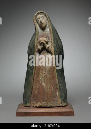 Notre Dame des Douleurs : santo de bulto, 1600s-1700s. Amérique latine, Nouveau Mexique, 17e-18e siècle. Bois peint ; total : 36,9 x 17,8 x 7 cm (14 1/2 x 7 x 2 3/4 in.). Banque D'Images