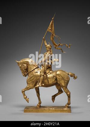 Sainte Jeanne d'Arc, 1874. Emmanuel Fremiet (Français, 1824-1910). Bronze doré ; Total : 47 x 19 x 73,7 cm (18 1/2 x 7 1/2 x 29 in.). Banque D'Images