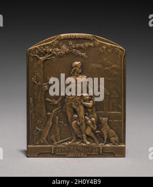 Avers (médaille), 1914-1918. Emile André Boisseau (Français, 1842-1923). Bronze ; Total : 7 x 5,8 cm (2 3/4 x 2 5/16 in.). Banque D'Images