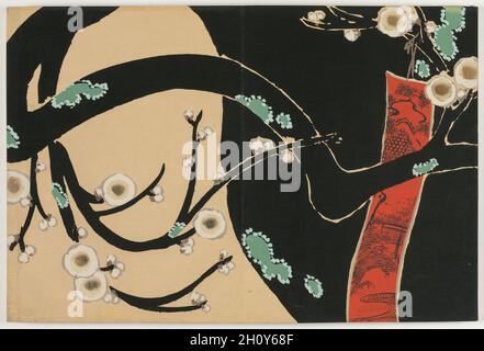 Fleurs d'une centaine de mondes (Momoyogusa) : prune (Ume), 1909-10.Kamisaka Sekka (japonais, 1866-1942).Colorer les coupes de bois avec de l'or et de l'argent; feuille: 29.9 x 22.1 cm (11 3/4 x 8 11/16 po.).Cet imprimé d'un ensemble de trois albums imprimés en bois présente les prouesses de la conception graphique de Kamisaka Sekka.Les images ont d'abord été distribuées une par une aux abonnés de la série, mais plus tard ont été réémises sous forme liée, comme ce livre, pour les consommateurs de masse.Chaque impression présente une vignette tirée de la nature ou de la littérature japonaise.Beaucoup de scènes ont une longue histoire au Japon, originaires des 900s ou 1000s Banque D'Images