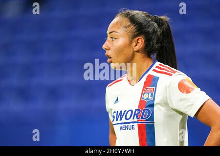 Lyon, France.14 octobre 2021. Lors du deuxième match de football de l'UEFA Womens Champions League Group entre l'Olympique Lyonnais et le SL Benfica au stade Groupama de Lyon, France.Crédit: SPP Sport presse photo./Alamy Live News Banque D'Images