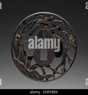 Garde au sabre, 1615-1868.Japon, période Edo (1615-1868).Fer (de type Choshu); diamètre: 8 cm (3 1/8 po). Banque D'Images