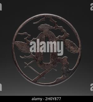 Garde au sabre, 1615-1868.Japon, période Edo (1615-1868).Fer; diamètre: 7.5 cm (2 15/16 po). Banque D'Images