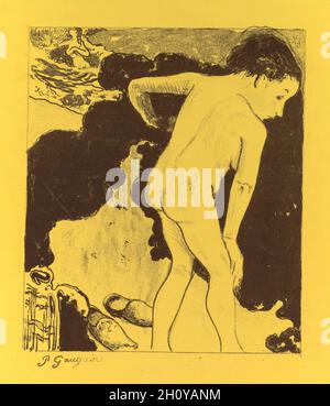Volpini Suite: Baigneurs bretons (Baigneuses Bretons), 1889.Paul Gauguin (français, 1848-1903).Zincographe; feuille: 50 x 65 cm (19 11/16 x 25 9/16 po.). Banque D'Images