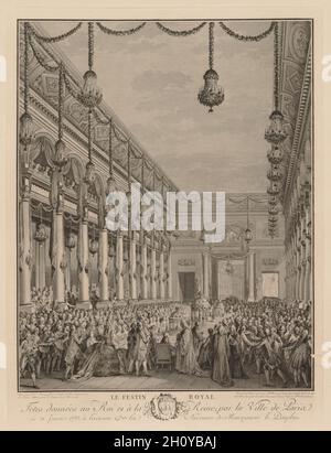 Fête royale à l'Hôtel de ville, 21 janvier 1782, 1782.Jean-Michel le jeune Moreau (français, 1741-1814).Gravure ; Banque D'Images