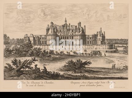 Vue du Château de Chambord, du côté de l'entrée, 1678.Israël Silvestre (français, 1621-1691).Gravure ; Banque D'Images