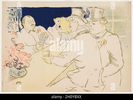 The Irish and American Bar, rue Royale, 1896.Henri de Toulouse-Lautrec (français, 1864-1901).Lithographie; Banque D'Images