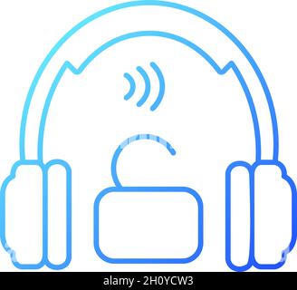 Icône de vecteur linéaire dégradé pour casque à dos ouvert Illustration de Vecteur