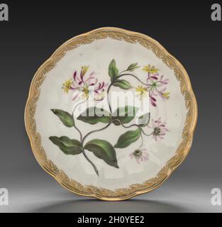 Bol de service dessert : Dutch Honeysuckle, ch. 1800. Crown Derby Derby (Période) (britannique). Tasses ; diamètre : 22,6 cm (8 7/8 in.) ; total : 5 cm (1 15/16 po). Banque D'Images