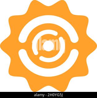 Icône géométrique abstraite avec élément en forme de réticule pour la concentration, la mise au point, les concepts d'alignement - illustration vectorielle de stock, graphiques clip-art Illustration de Vecteur