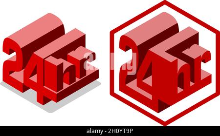 ensemble d'icônes vectorielles de 24 heures.Format eps-10 disponible, séparé par des groupes et des calques pour faciliter l'édition Illustration de Vecteur