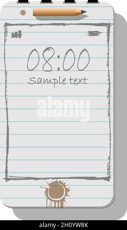 Smartphone métaphores pour différents concepts publicitaires avec bloc-notes, crayon et doodle Illustration de Vecteur