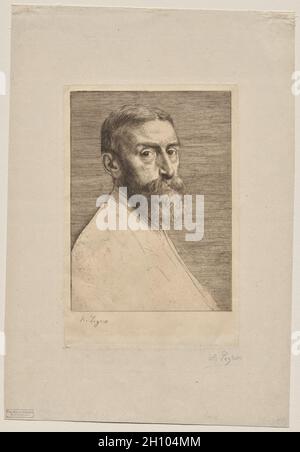 Sir Edward Poynter, 1877.Alphonse Legros (français, 1837-1911).Gravure ; Banque D'Images