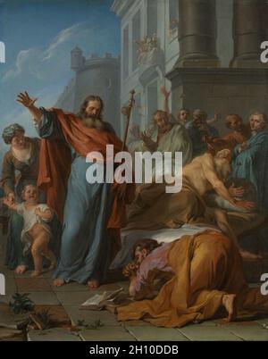 Les Miracles de saint Jacques le Majeur, 1726. Noël Nicolas Coypel (Français, 1690-1734). Huile sur toile, 129,5 x 107,5 encadrées : x 10.5 cm (51 x 42 1/8 x 4 5/16 in.) ; sans encadrement : 102 x 80,7 cm (40 3/16 x 31 3/4 in.). Banque D'Images