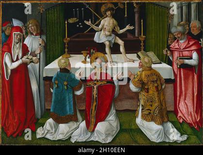 La Messe de Saint Grégoire, 1511. Hans Baldung (allemand, 1484/85-1545). Huile et tempera sur bois ; produits : 126 x 142,5 x 8,5 cm (49 5/8 x 56 1/8 x 3 3/8 in.) ; sans encadrement : 89,2 x 125 cm (35 1/8 x 49 3/16 po.). Banque D'Images