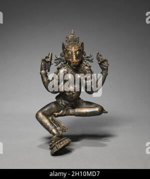 Varahi, c.1300s.Népal, XIVe siècle.Bronze; hors tout: 21 cm (8 1/4 po). Banque D'Images
