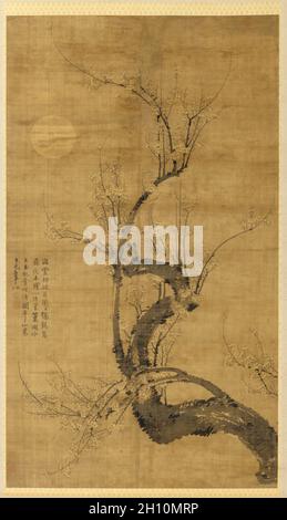 Un Prunus dans le clair de lune, 1300s. Wang Mian (Chinois, 1287-1359). Hanging scroll, encre sur soie ; la peinture : 164,6 x 94,6 cm (64 13/16 x 37 1/4 in.) ; total : 260,6 x 116 cm (5/8 102 x 45 11/16 in.). Banque D'Images