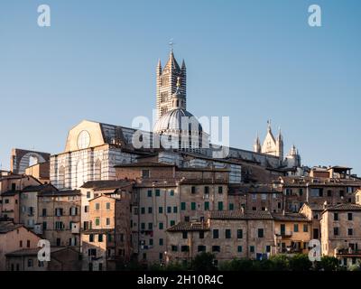 Cathédrale de Sienne Belfry Cityscape en Toscane ou Townscape avec Duomo di Siena Bell Tower Banque D'Images