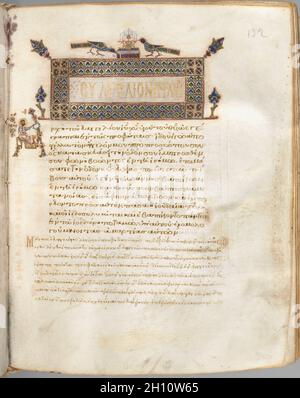 Livre de l'Evangile avec Commentaires : Portrait de Marc, ch. 1000-1100. Byzance, Constantinople, 11e siècle. Or, tempera, d'encre et vélin ; cuir ; feuille : 28 x 23 cm (11 x 9 1/16 in.). Banque D'Images