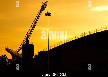 Marseille, France ; 29 mars 2011 : coucher de soleil au stade de vélodrome. Banque D'Images