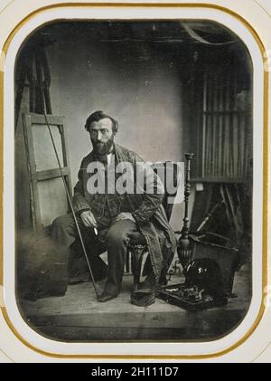 Autoportrait en peinture Studio, ch. 1843. Camille Dolard (Français, 1810-1884). Daguerréotype (full-plate) : platemark ; 20,5 x 15 cm (8 1/16 x 5 7/8 in.) ; enchevêtrées : 55,9 x 45,7 cm (22 x 18 in.). Banque D'Images