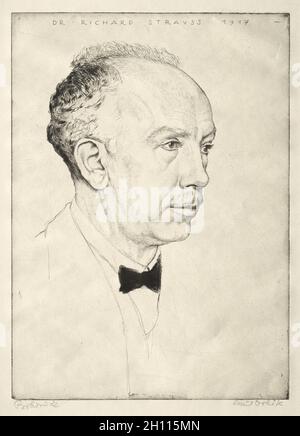 Richard Strauss, 1917.Emil Orlik (tchèque, 1870-1932).Drypoint ; Banque D'Images