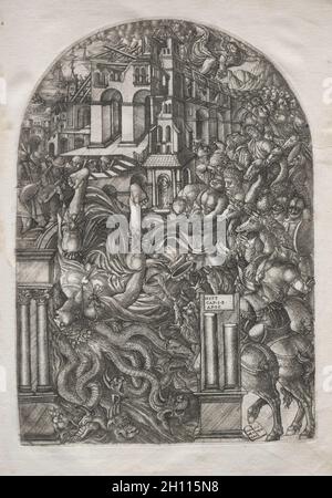 L'Apocalypse : la chute de Babylone, 1546-1556.Couette Jean (française, 1485-1561).Gravure ; Banque D'Images