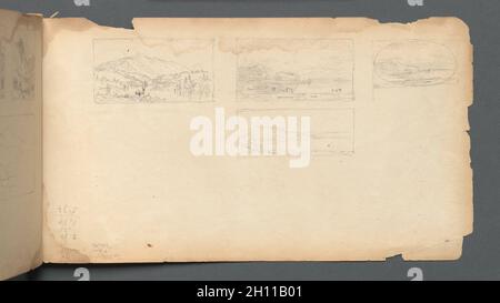 Carnet de croquis, page 40: Maine Landscape, 1859.Sanford Robinson Gifford (américain, 1823-1880).Graphite ; Banque D'Images