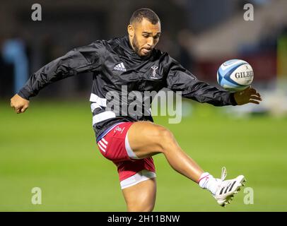 Manchester, Royaume-Uni.15 octobre 2021.15 octobre 2021; AJ Bell Stadium, Eccles, Greater Manchester, Angleterre: Gallagher Premiership Rugby, sale v Harlequins; Joe Marchant of Harlequins pre Match Credit: Action plus Sports Images/Alay Live News Banque D'Images