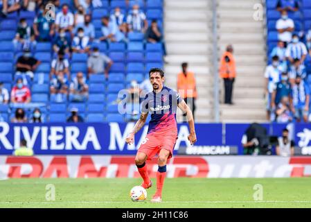 BARCELONE - SEP 12 : Savic en action lors du match de la Liga entre le RCD Espanyol et l'Atletico de Madrid CF au stade RCDE le 12 septembre 2021 Banque D'Images