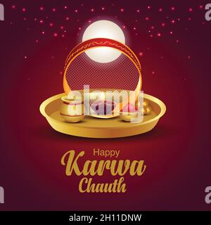 inde festival traditionnel heureux karwa chauth vecteur illustration design Illustration de Vecteur