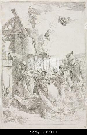 Adoration des Magi, ca.1740. Giovanni Battista Tiepolo (italien, 1696-1770).Gravure ; Banque D'Images